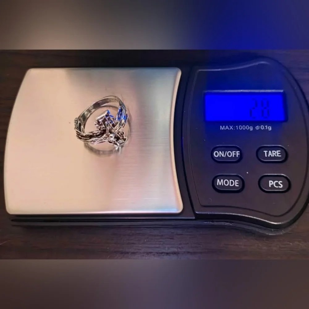 EXQUISITE 14K White Gold Vintage/Antique Crucifix Ring - Picture 9 of 9